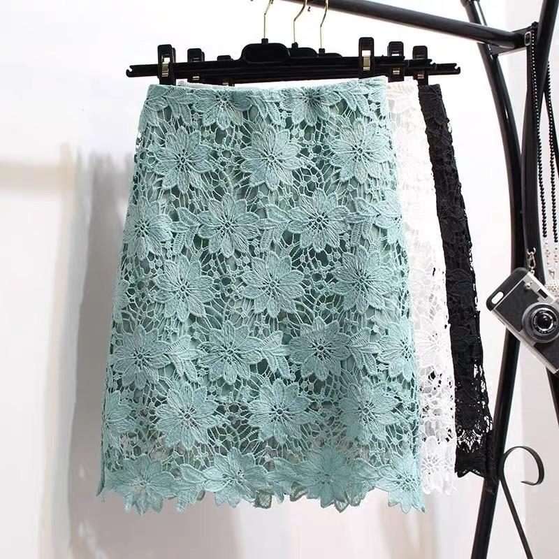 High Waisted Hollow Out Lace Skirt - Made For Her Label