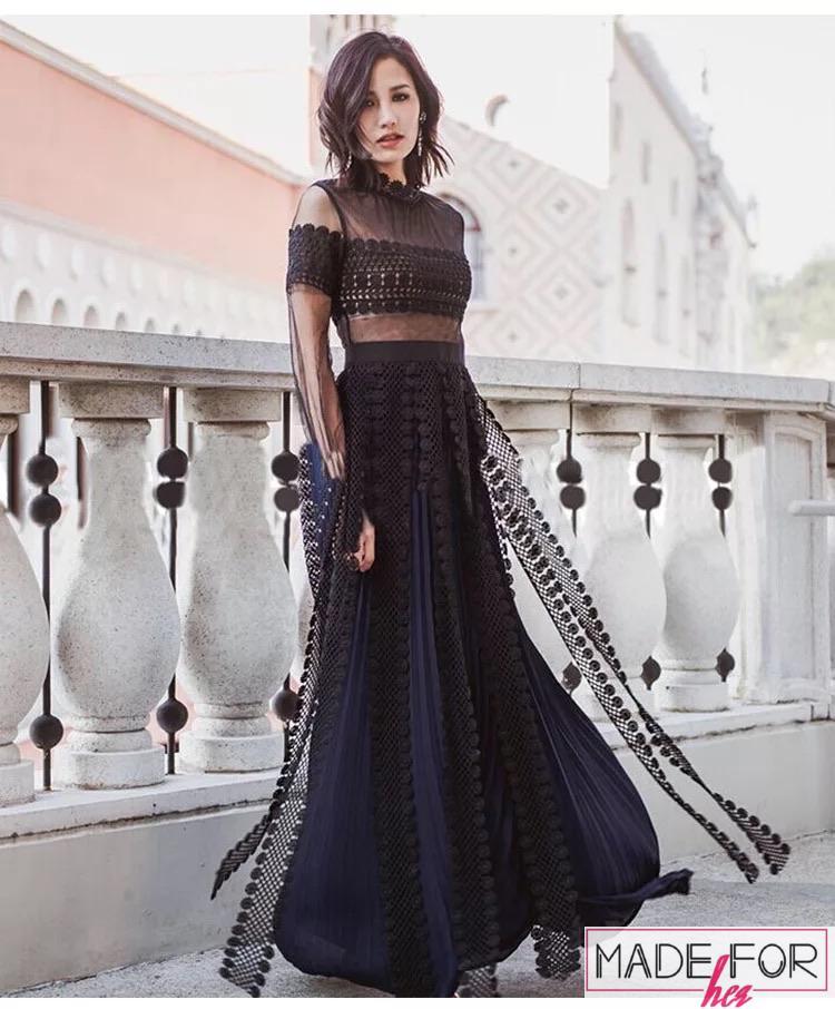 Client Arshi In Our Lace Patchwork Maxi Dress - Made For Her Label