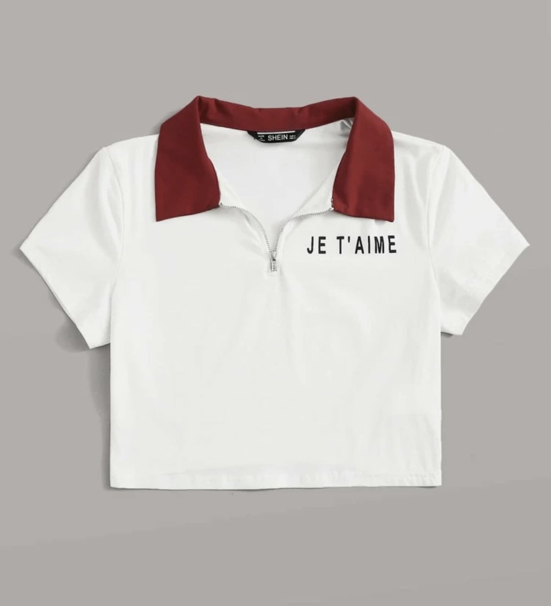 Letter Graphic Zip Half Placket Polo Shirt