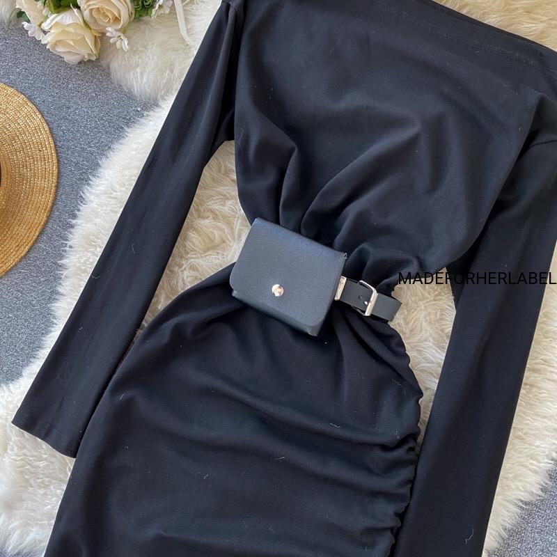 Aitana Asymmetrical Dress With Belt And Bag