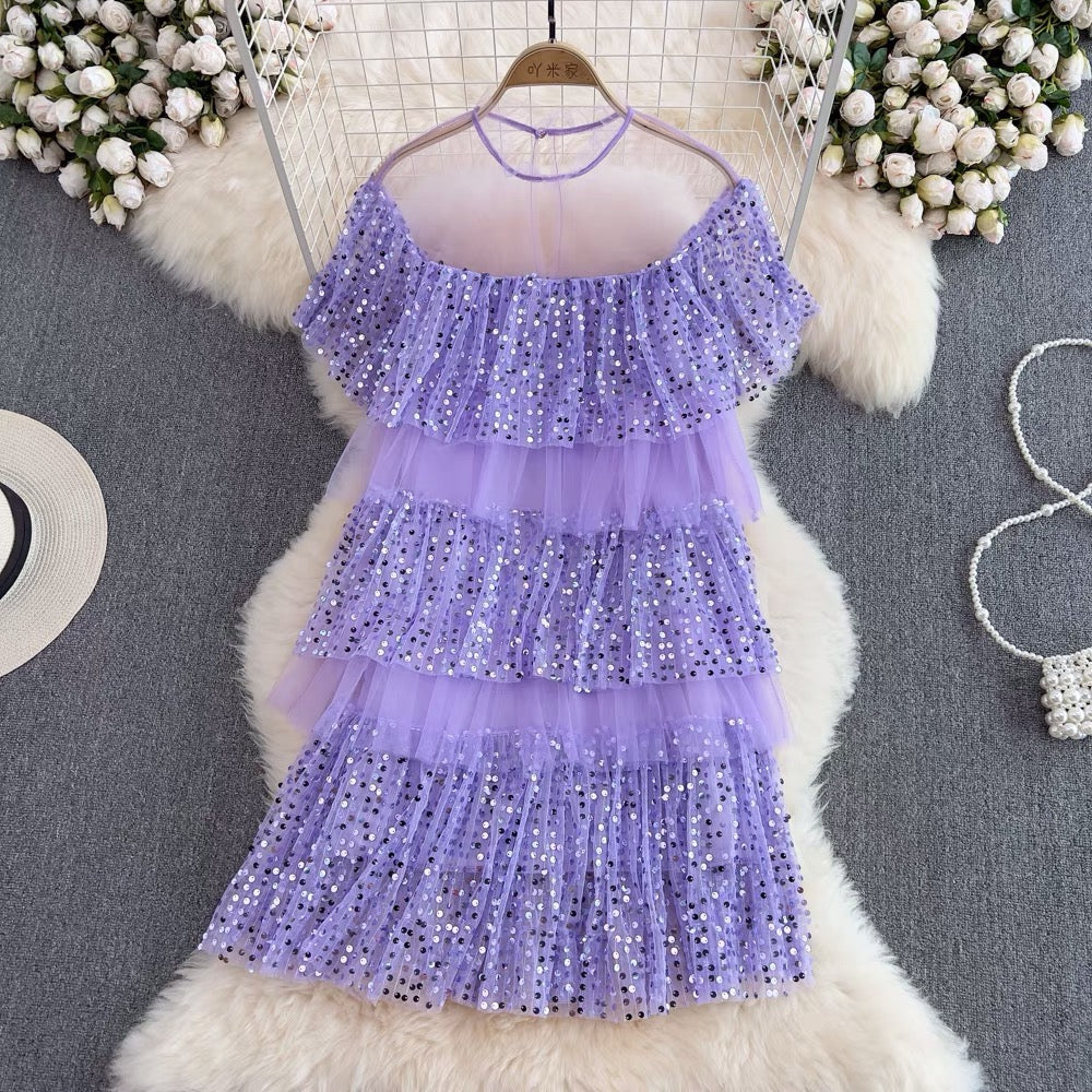 Renee Layered Shimmery Sequin Dress