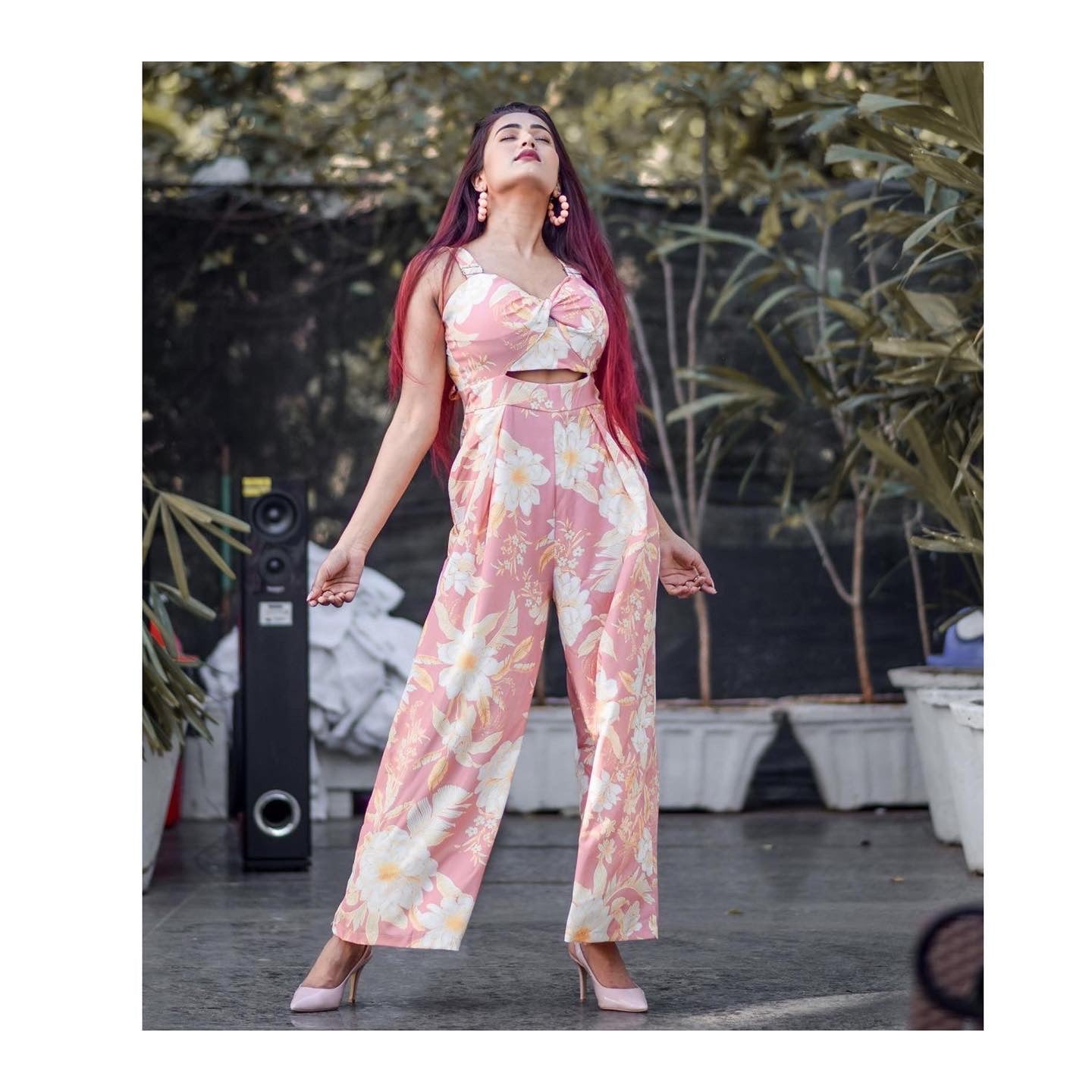 Garima In Our Amber Front Cut Floral Jumpsuit