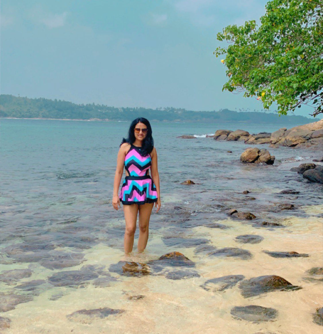 Client Apoorva In Our  Elena Aztec Waist Cut out Swimwear