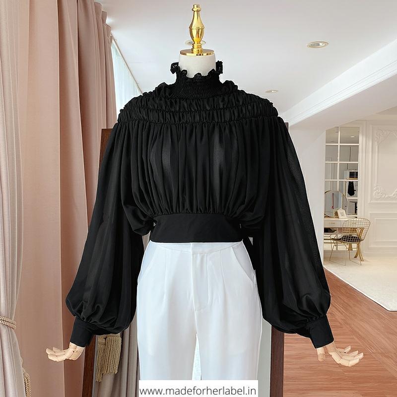 Maria Chiffon Pleated Top - Made For Her Label