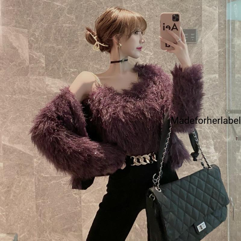 Customer Sowmya In Our Renne Fur Vest With Cardigan