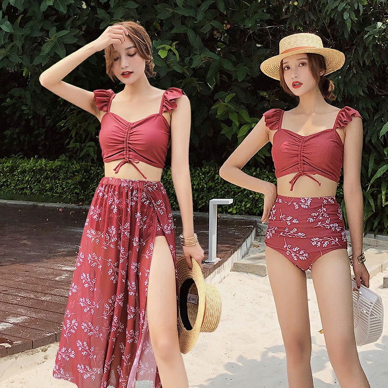 Original Picture of Out Scarlet Floral Three Piece Swimsuit